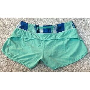 Lululemon Speed Up 3” Shorts Women’s Size 6 Green Blue
